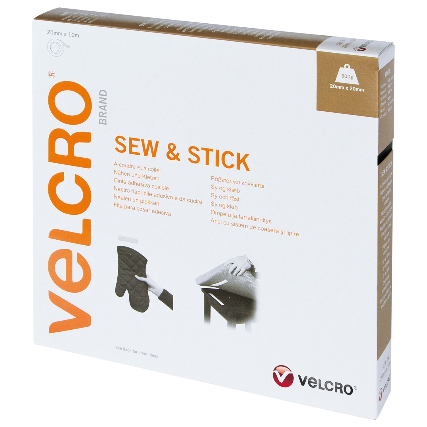 VELCRO® Brand Sew And Stick Tape for Fabric: 20mm