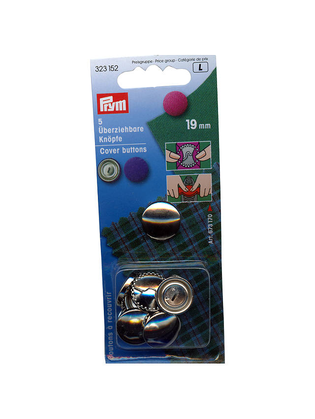 Prym Cover Buttons Brass col 19 mm 30 Silver/Black 