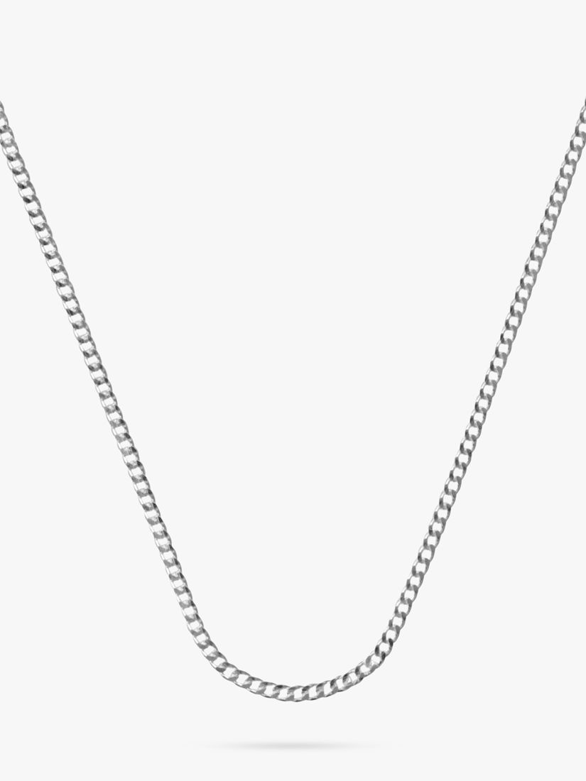 Nina B Curb Chain Necklace, Silver at John Lewis & Partners