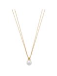 London Road 9ct Yellow Gold Double Chain Pearl Pendant Necklace