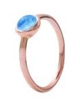 London Road 9ct Rose Gold Pimlico Bubble Stacking Ring, Blue Topaz