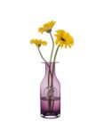 Dartington Crystal Pansy Flower Bottle Vase, Heather, H26.5cm
