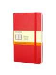 Moleskine Large Hard Cover Ruled Notebook, Red