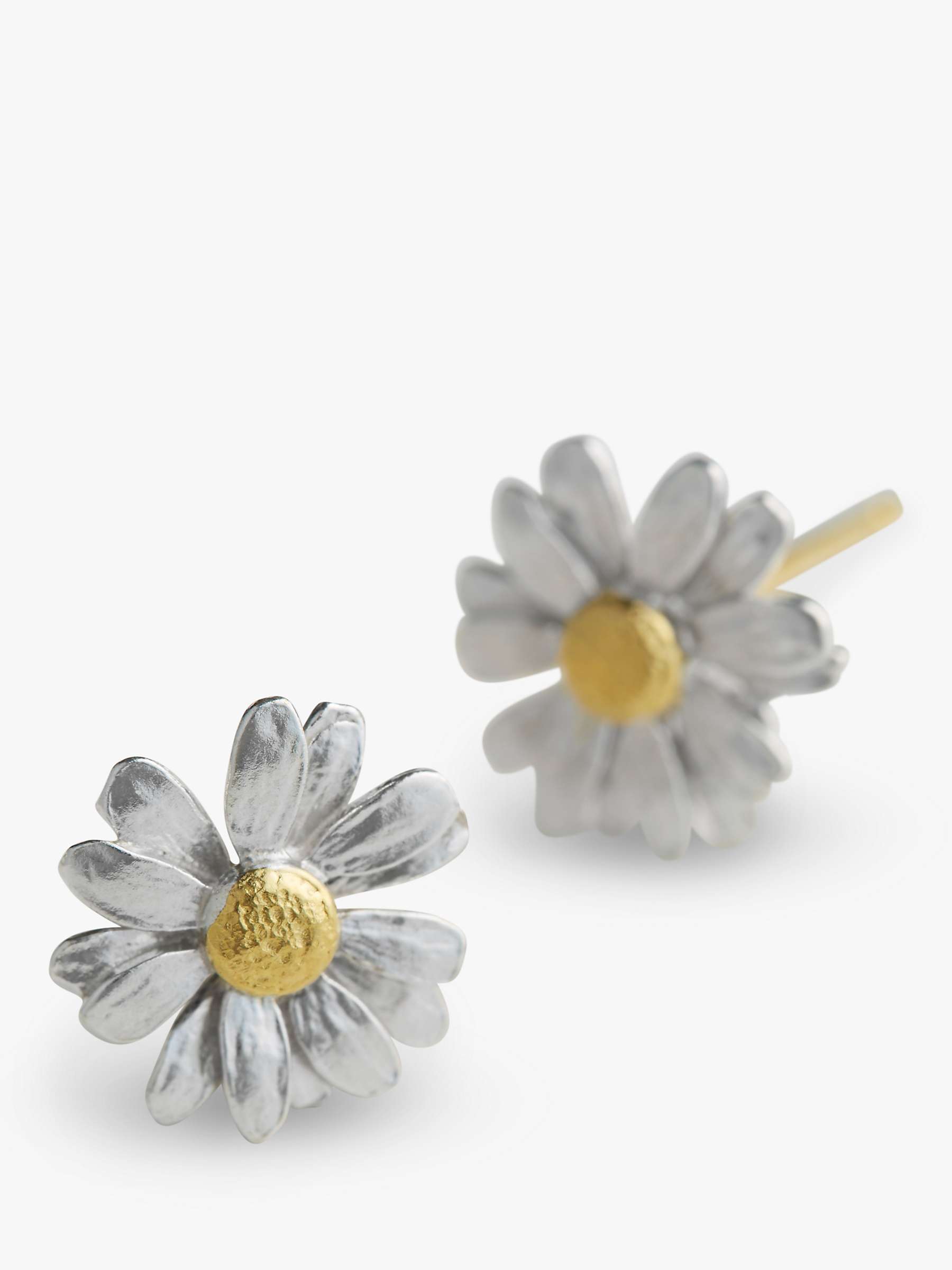 Buy Alex Monroe Classic Daisy Stud Earrings, Silver/Gold Online at johnlewis.com