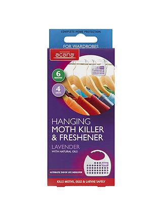 Acana Hanging Moth Killer and Wardrobe Freshener, Pack of 4