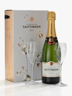 Taittinger Brut NV Champagne & Glasses Gift Set, 75cl