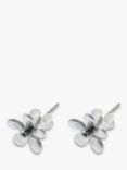 Nina B Silver Flower Stud Earrings, Silver