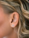 Nina B Silver Flower Stud Earrings, Silver