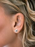 Nina B Silver Round Stud Earrings