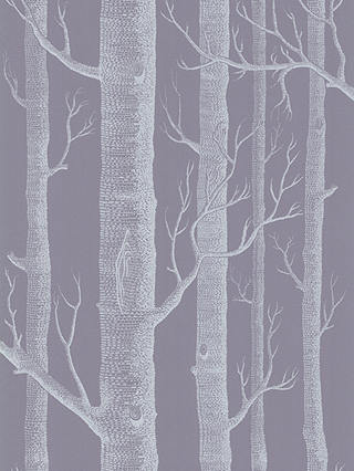 Cole & Son Woods Wallpaper, Mauve / White, 69/12151