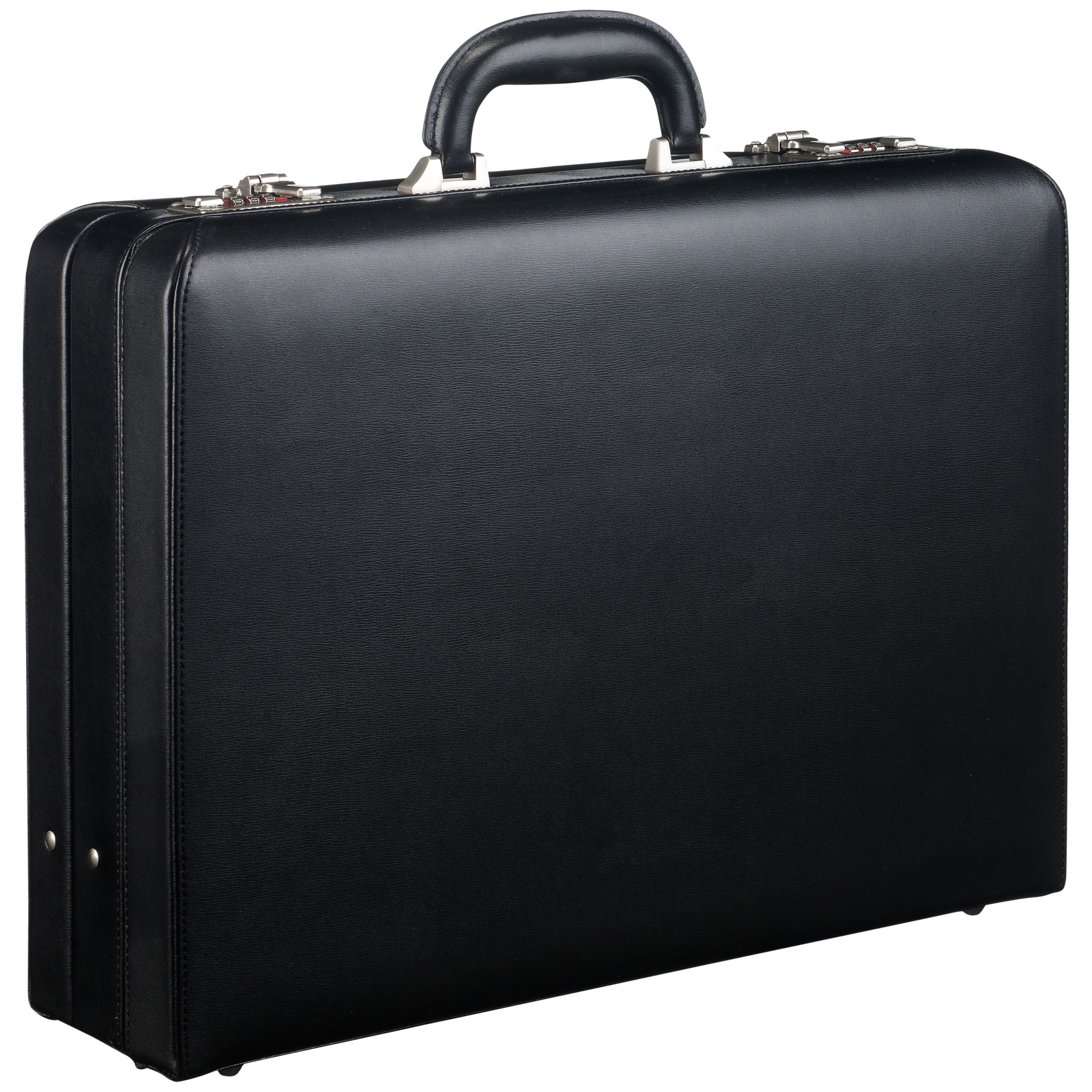 John Lewis Chicago Attache Leather Briefcase, Black