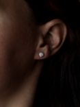 Nina B Sterling Silver Round Stud Earrings, Cubic Zirconia
