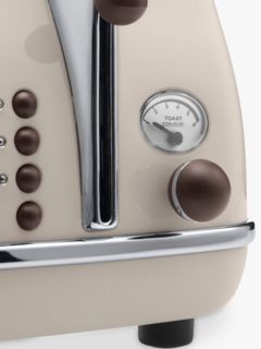 De'Longhi CTOV4003BG Vintage Icona Toaster, 4-Slice, Cream