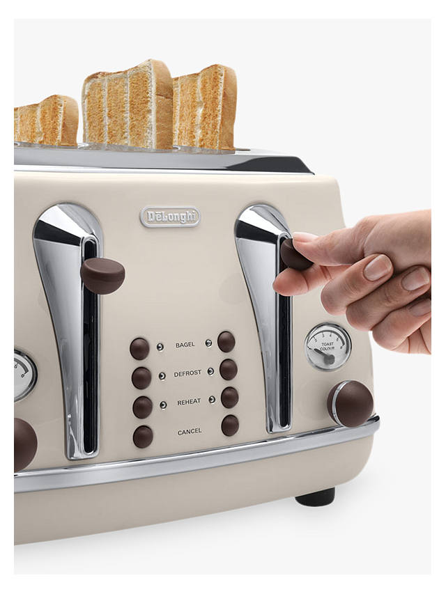 Cream NEW De'Longhi CTOV4003.BG Vintage Icona Dolcevita 4 Slice Toaster 