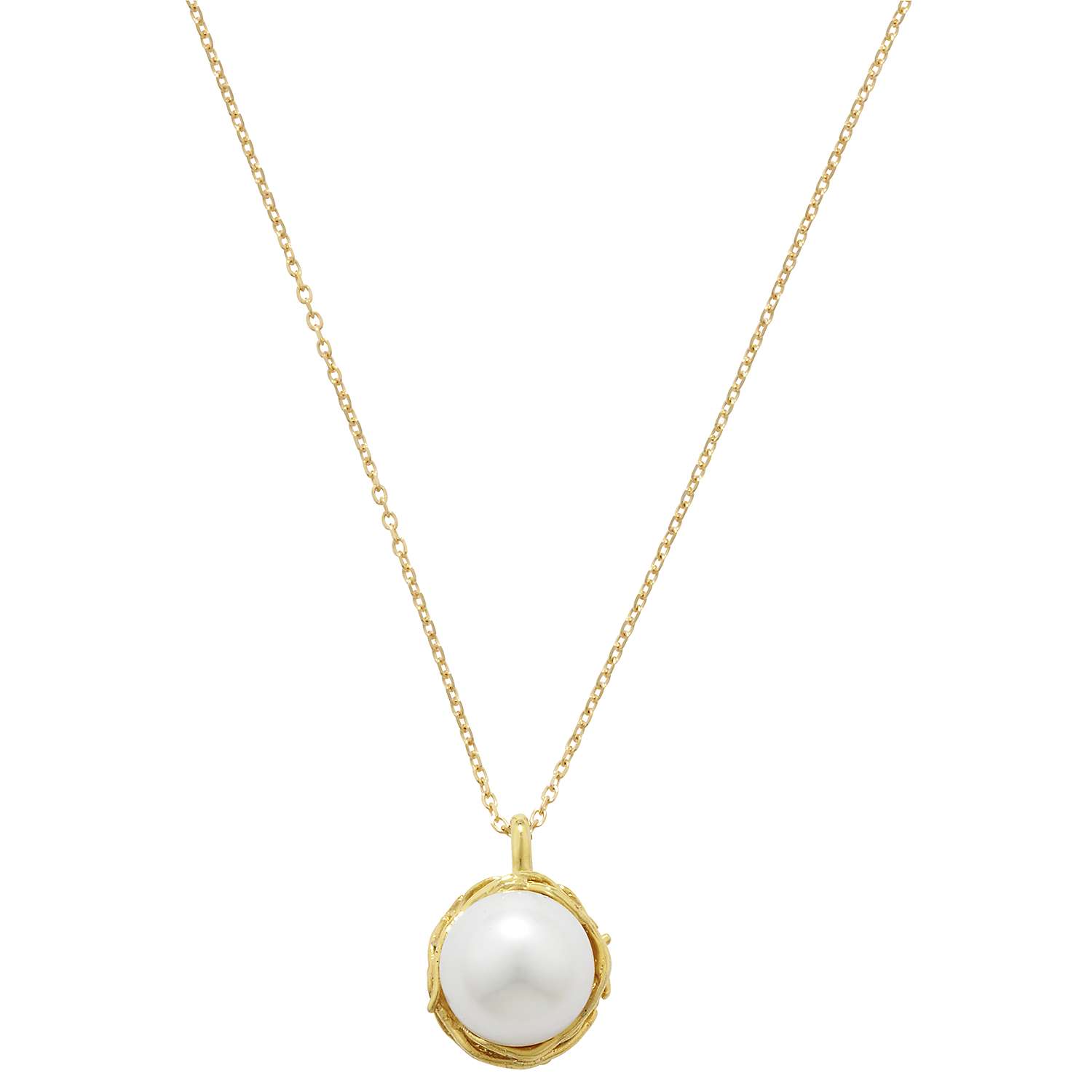 Buy London Road Burlington Willow Single Pearl Pendant Necklace, Gold Online at johnlewis.com