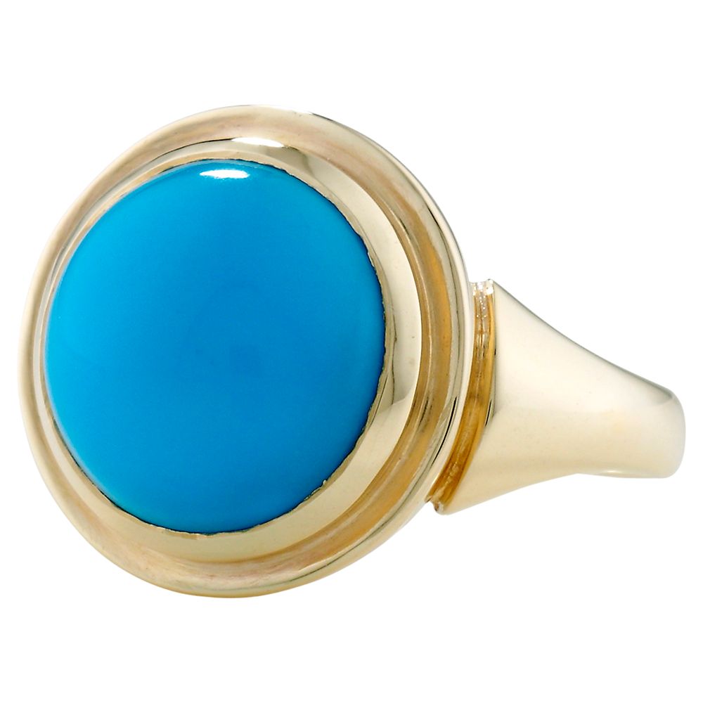 London Road Sloane 9ct Yellow Gold Turquoise Cocktail Ring, Gold/Blue