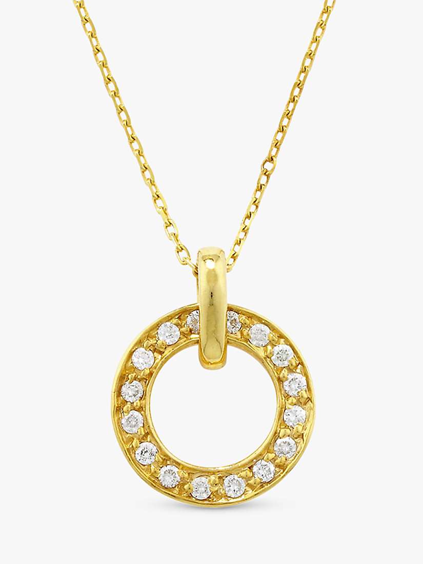 Buy London Road Yellow Gold Circular Diamond Set Pendant Necklace Online at johnlewis.com