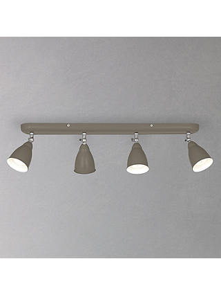 John Lewis & Partners Plymouth GU10 LED 4 Spotlight Ceiling Bar, Ivory