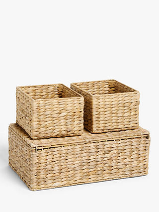 John Lewis Water Hyacinth Storage Baskets, Set of 3