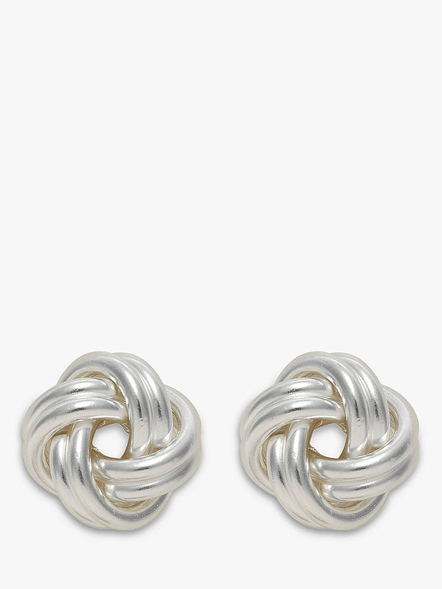 Nina B Silver Medium Knot Stud Earrings, Silver