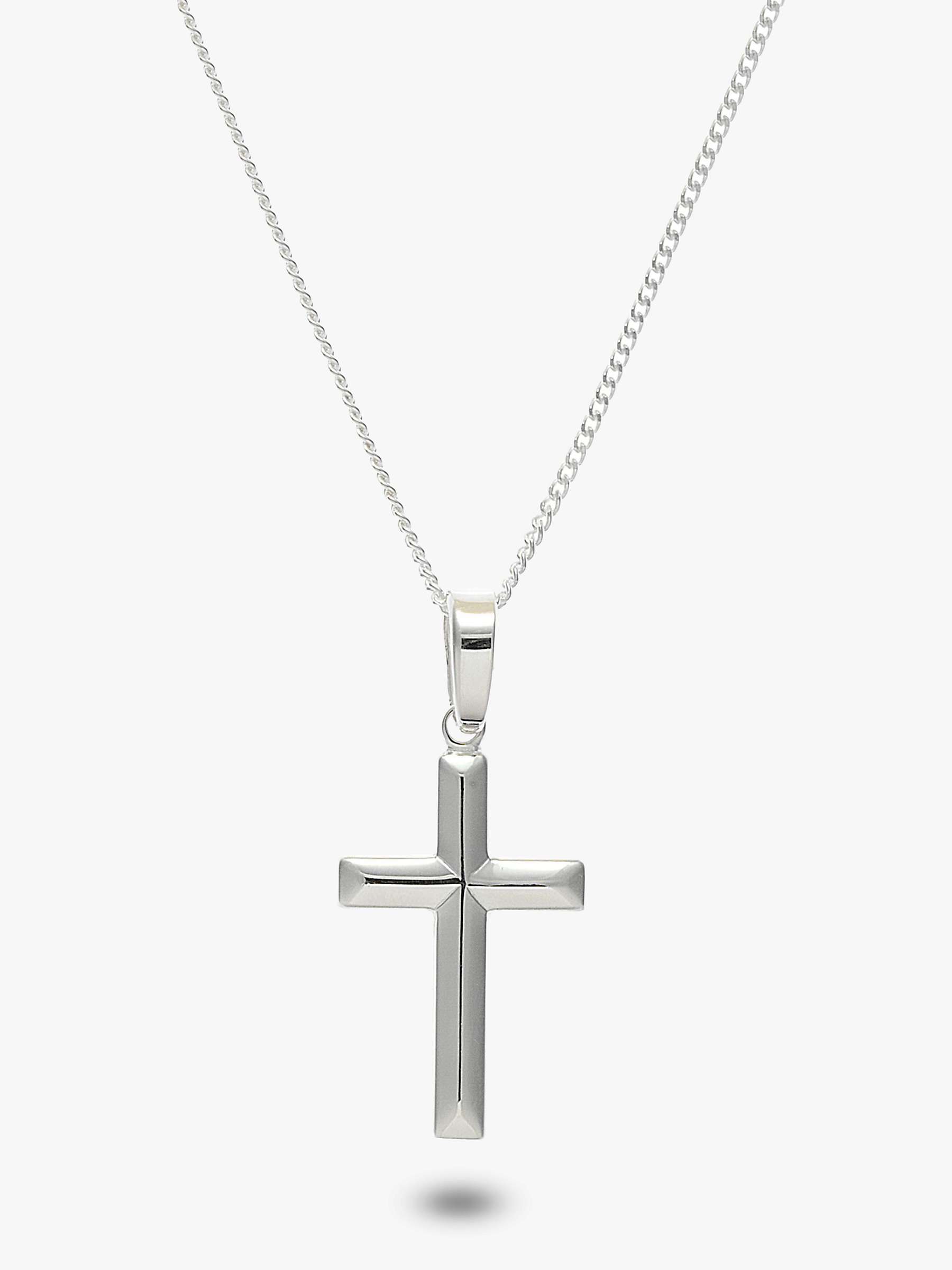 Buy Nina B Silver Polished Cross Pendant Necklace, Silver Online at johnlewis.com