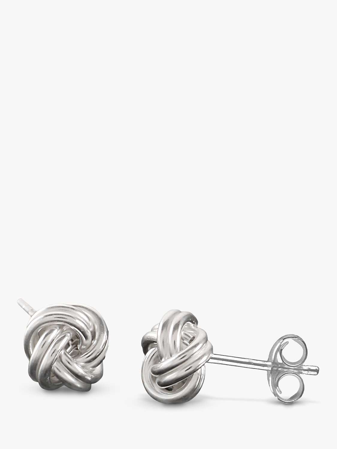 Buy Nina B Small Silver Knot Stud Earrings, Silver Online at johnlewis.com