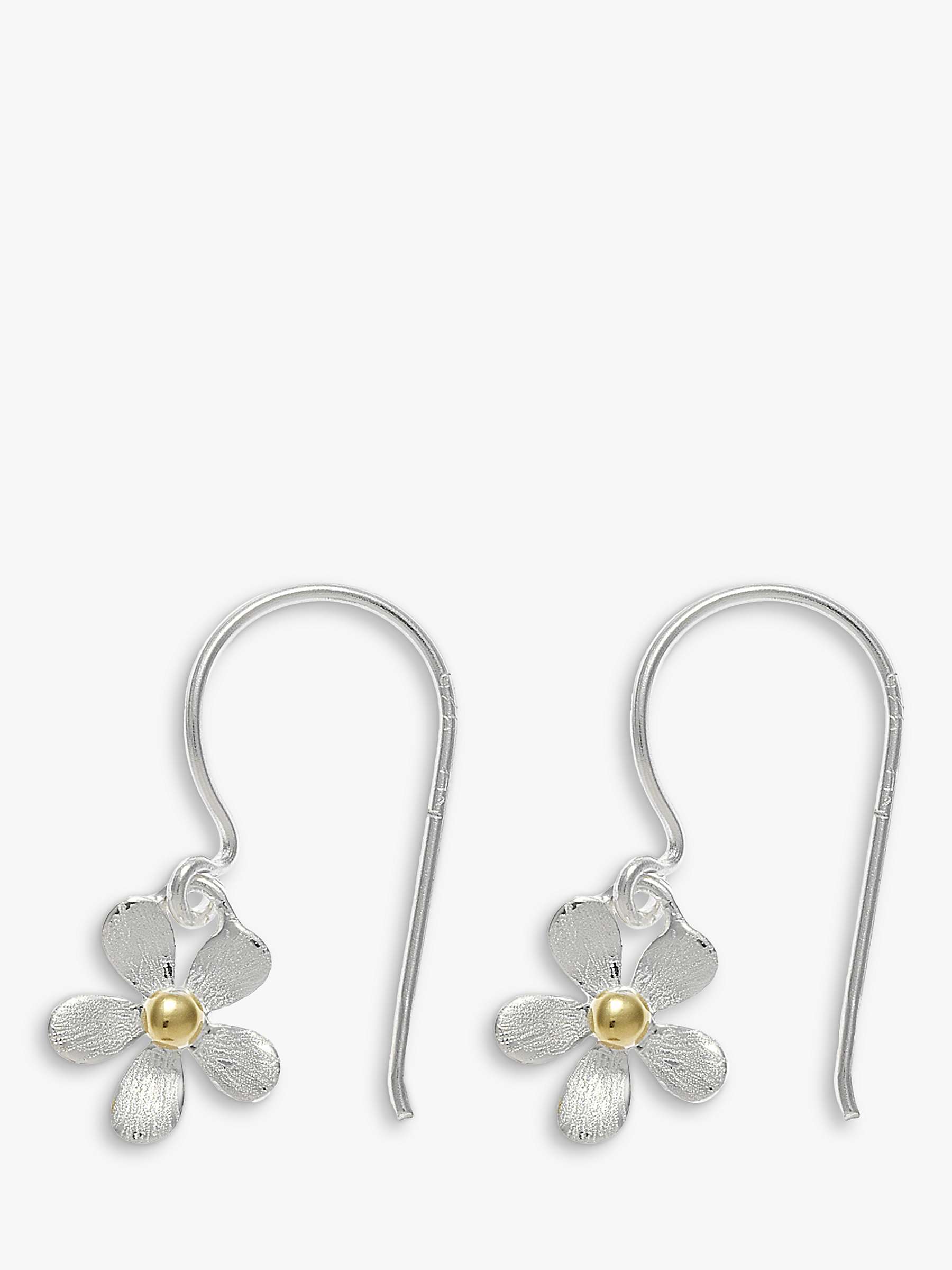 Buy Nina B Silver Flower Hook Earrings, Silver Online at johnlewis.com