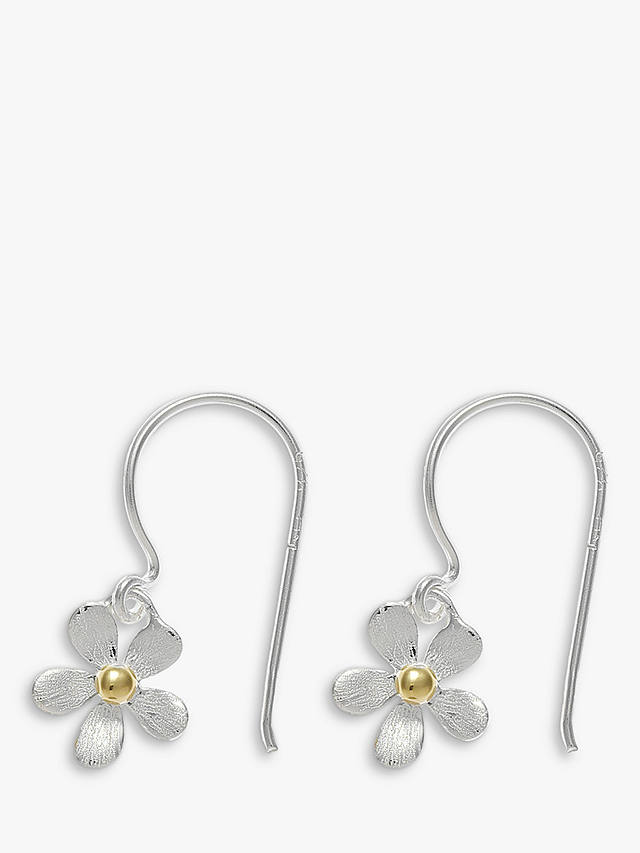 Nina B Silver Flower Hook Earrings, Silver