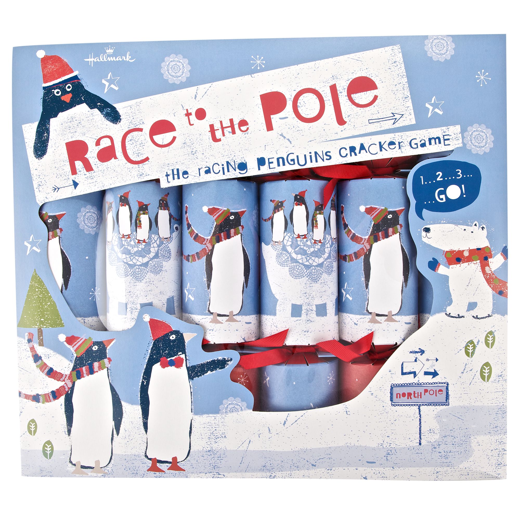 John Lewis Race To The Pole Game Crackers Pack Of 6 At John Lewis Partners