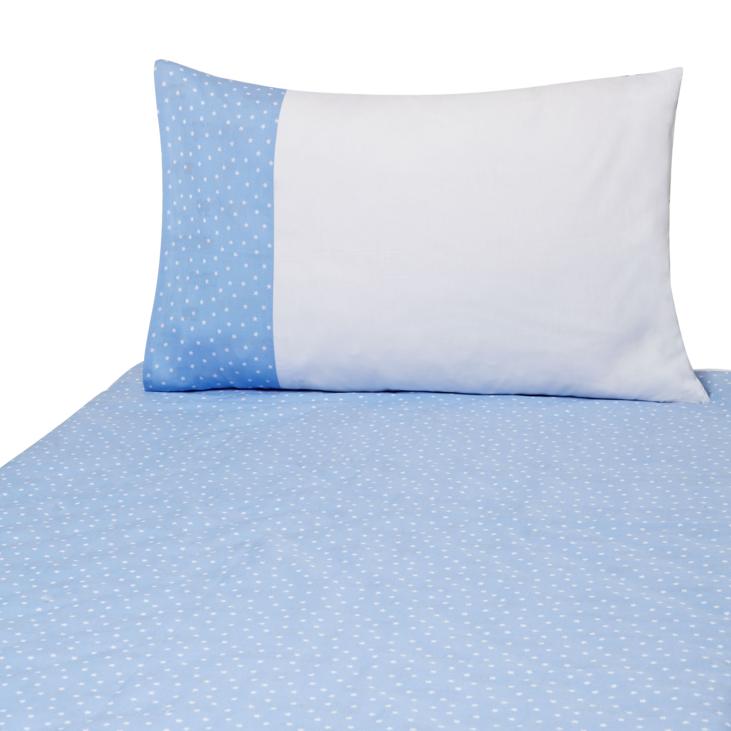John Lewis Applique Train Cotbed Duvet Cover And Pillow Set Blue