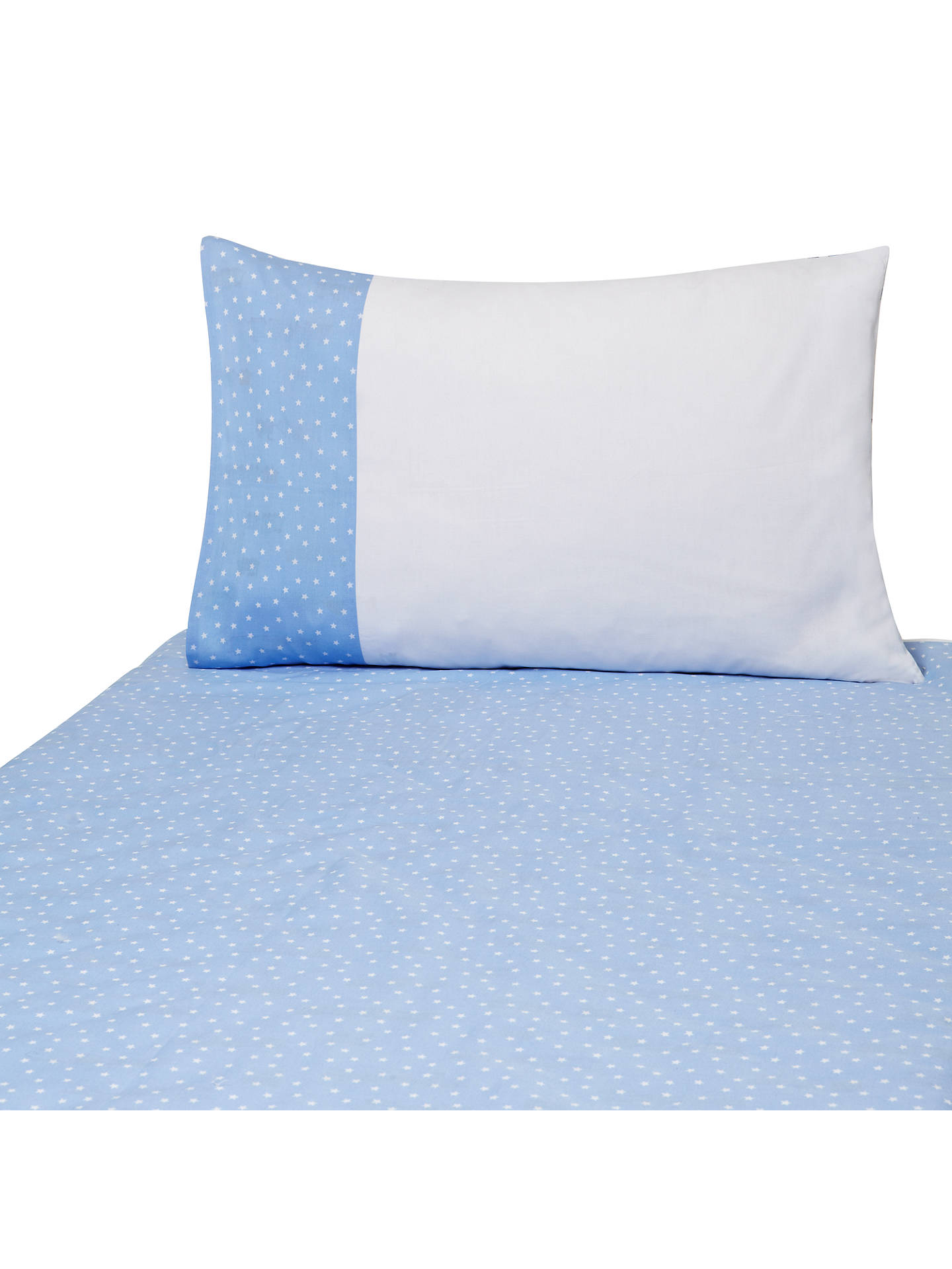 John Lewis Applique Train Cotbed Duvet Cover And Pillow Set Blue