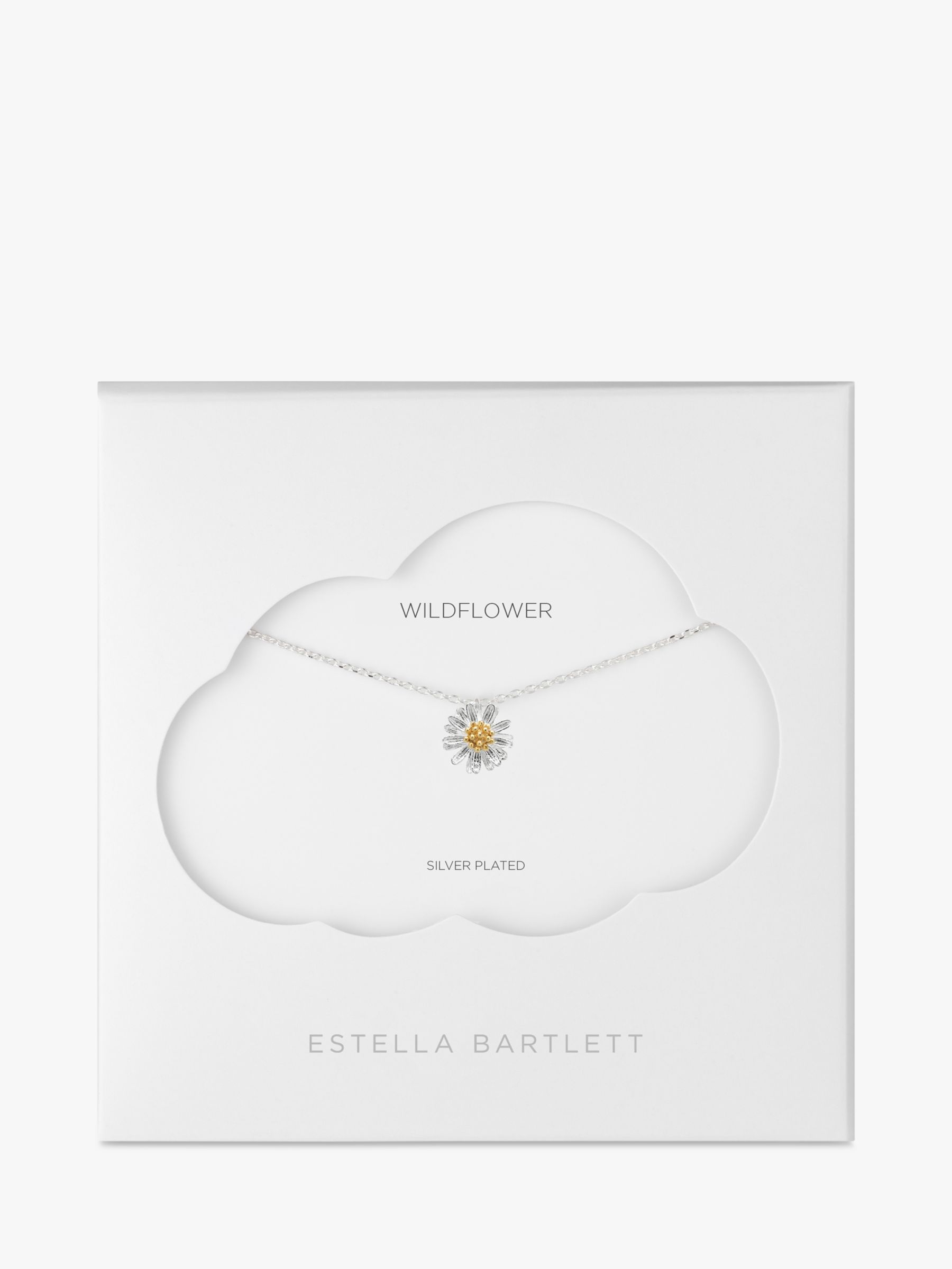Estella Bartlett Daisy Flower Pendant Necklace, Silver at John Lewis ...