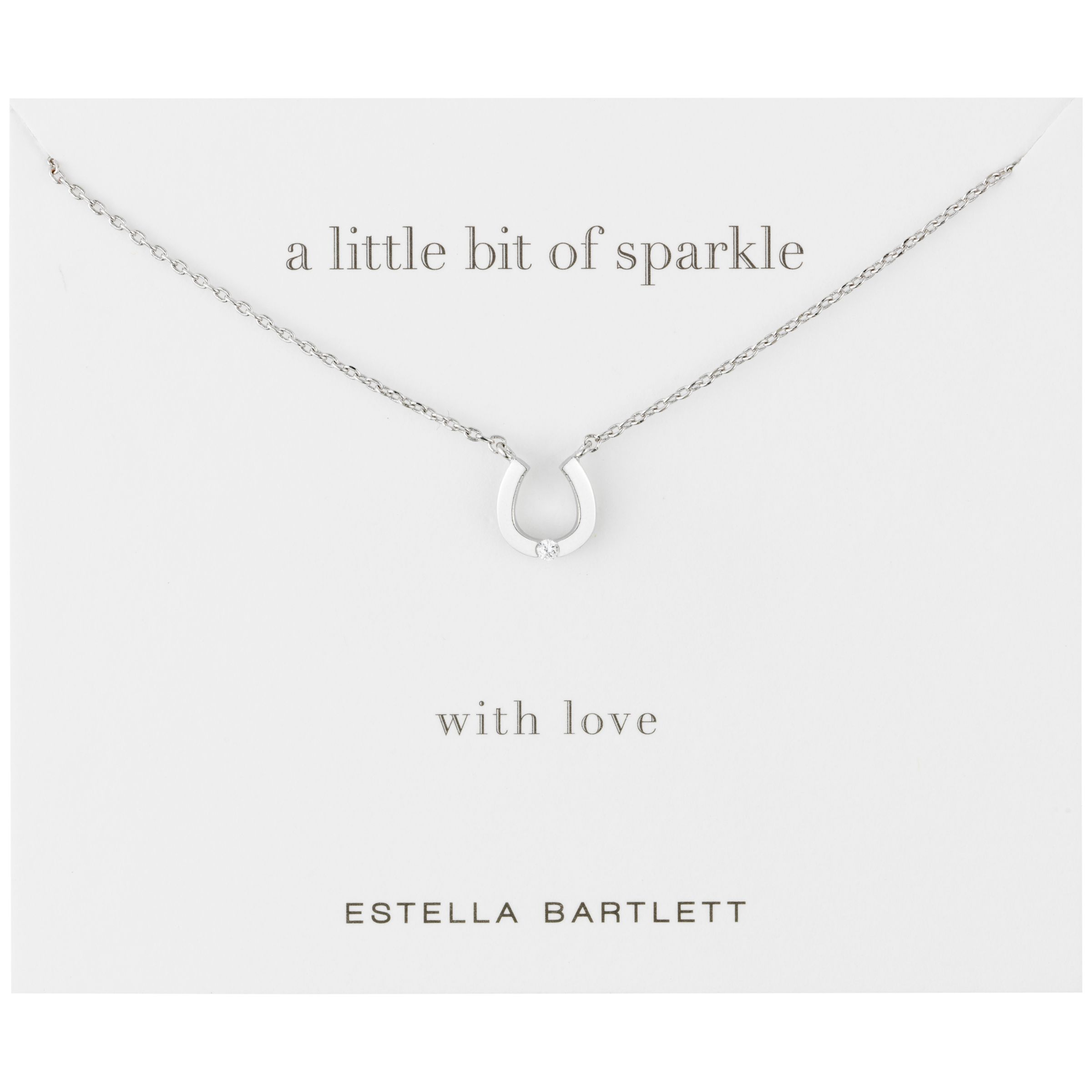 Buy Estella Bartlett Diamanté Horseshoe Necklace, Silver | John Lewis