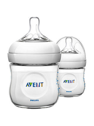 Philips Avent Natural Baby Bottle with Newborn Flow Teat, Pack of 2, 125ml