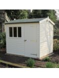 Crane Garden Buildings 1.8 x 2.4m Windsor Garden Shed, FSC-certified (Scandinavian Redwood), Cream