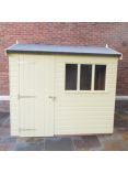 Crane Garden Buildings 1.8 x 2.4m Balmoral Garden Shed, FSC-certified (Scandinavian Redwood), Cream