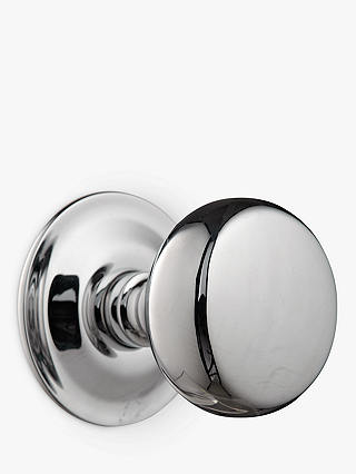 John Lewis Groove Stem Mortice Knobs, Polished Chrome, Pair, Dia.54mm
