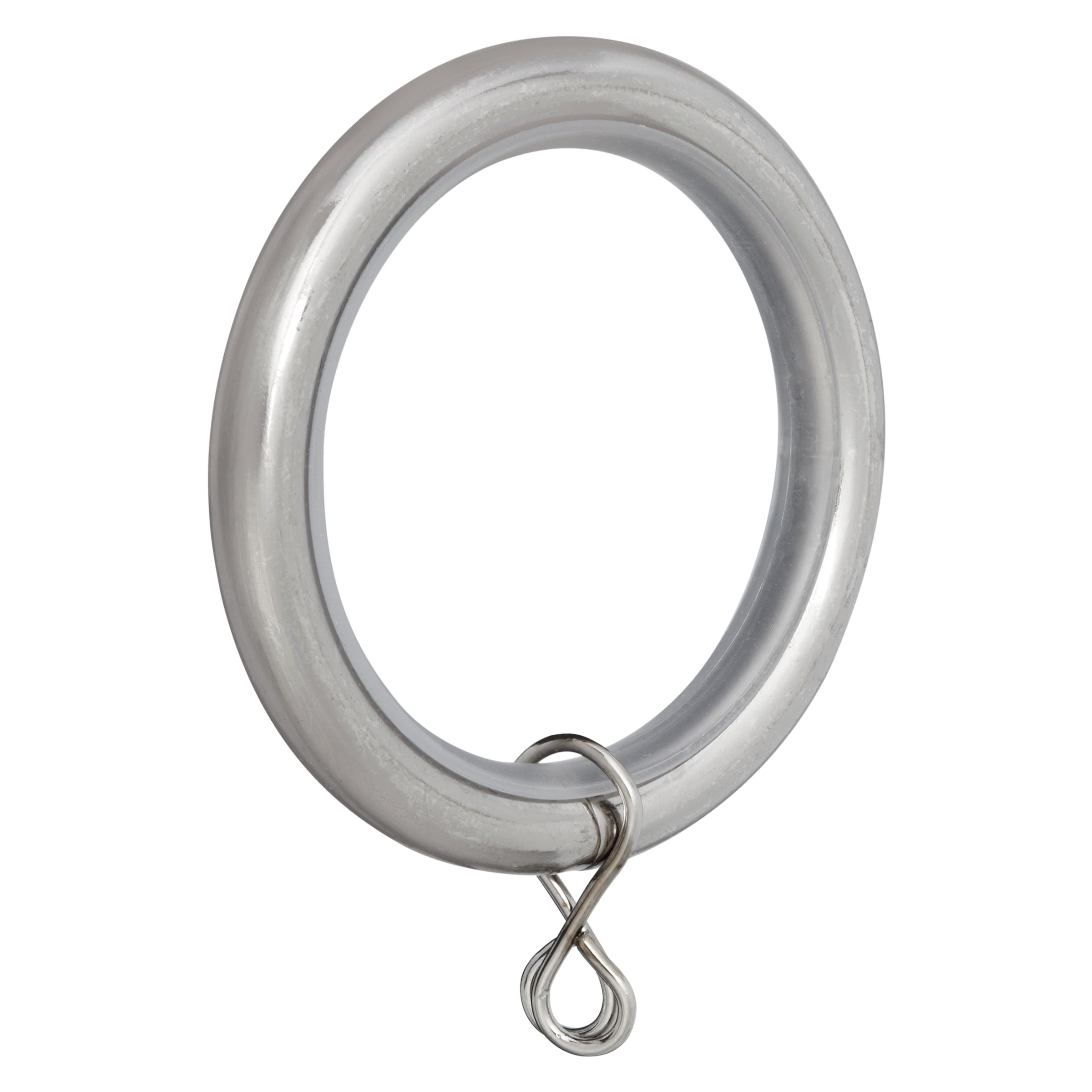 John Lewis & Partners Extendable Curtain Rings, Steel, Pack of 6, Dia.25/28mm