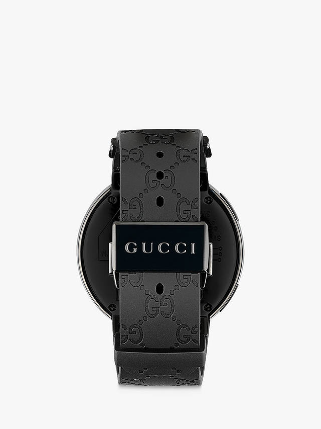 Gucci YA114207 Men's I-Gucci Rubber Strap Digital Watch, Black
