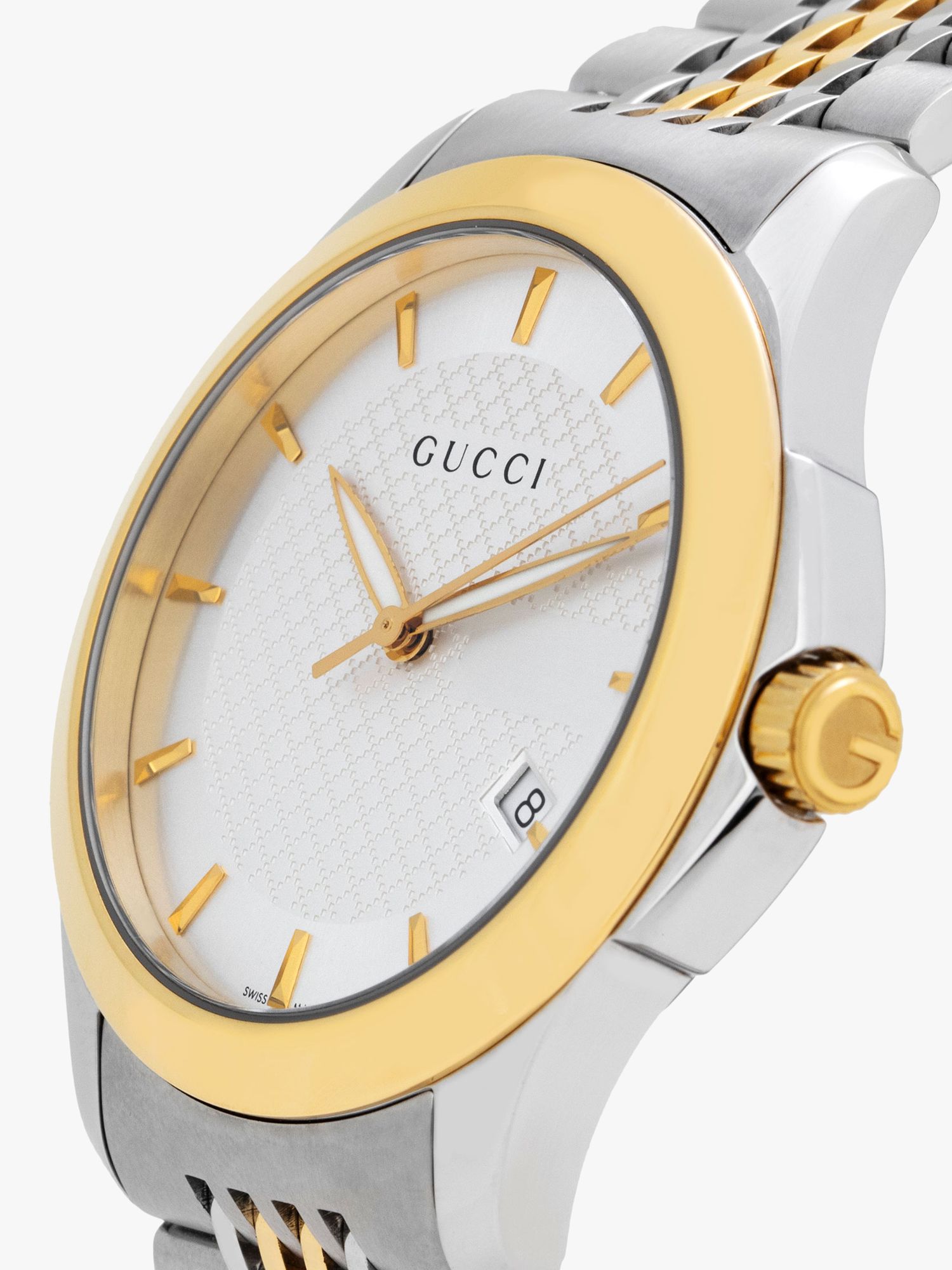 Gucci YA126409 Men's G-Timeless Two Tone Date Bracelet Strap Watch ...