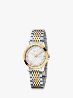 Gucci YA126511 Women s G Timeless Two Tone Date Bracelet Strap