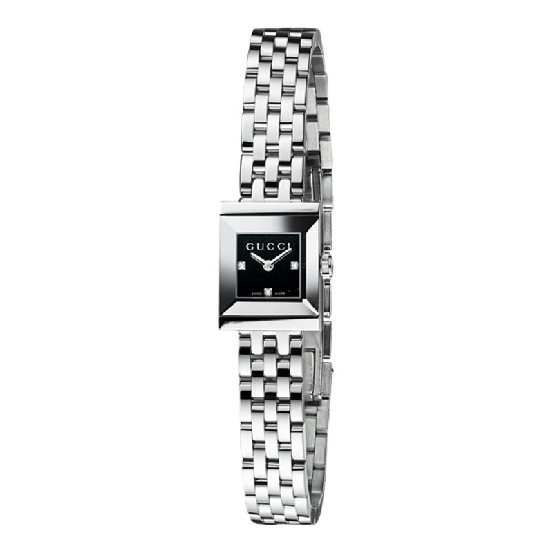 Gucci YA128507 G-Frame Dial Bracelet Strap Silver/Black at John Lewis & Partners