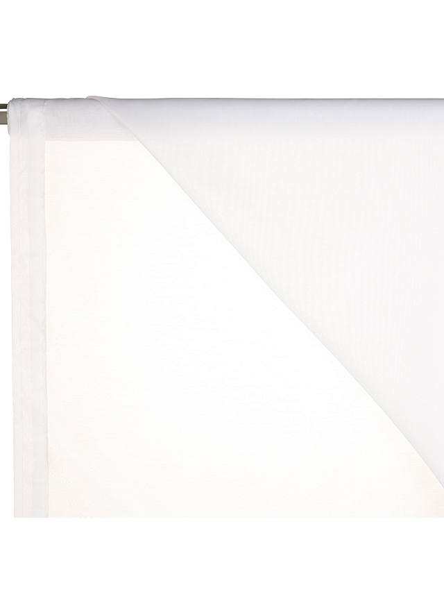 John Lewis Peru Slot Headed Voile Fabric, White, Drop 122cm