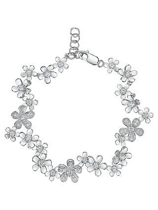 Jools by Jenny Brown Cubic Zirconia Flower Bracelet, Silver