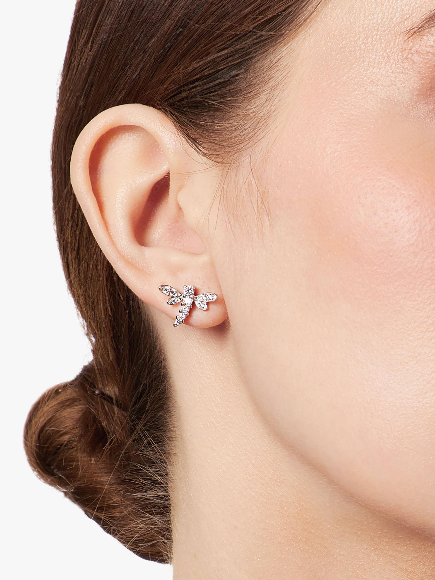 Buy Jools by Jenny Brown Cubic Zirconia Dragonfly Stud Earrings, Silver Online at johnlewis.com