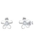 Jools by Jenny Brown Silver Petal Cubic Zirconia Flower Stud Earrings, Silver