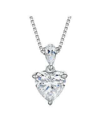 Jools by Jenny Brown Cubic Zirconia Heart Pendant Necklace, Silver