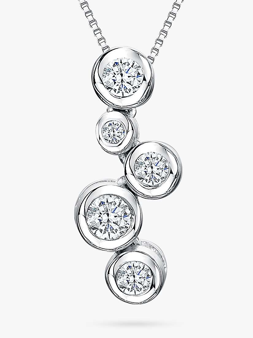 Buy Jools by Jenny Brown Cubic Zirconia 5 Circle Pendant Necklace, Silver Online at johnlewis.com