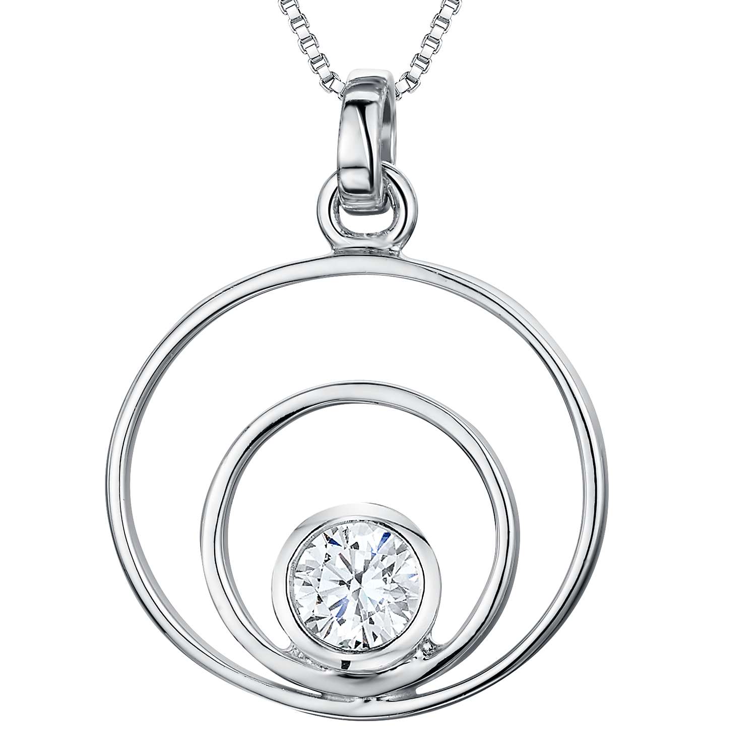Buy Jools by Jenny Brown Cubic Zirconia 2 Oval Pendant Necklace, Silver Online at johnlewis.com
