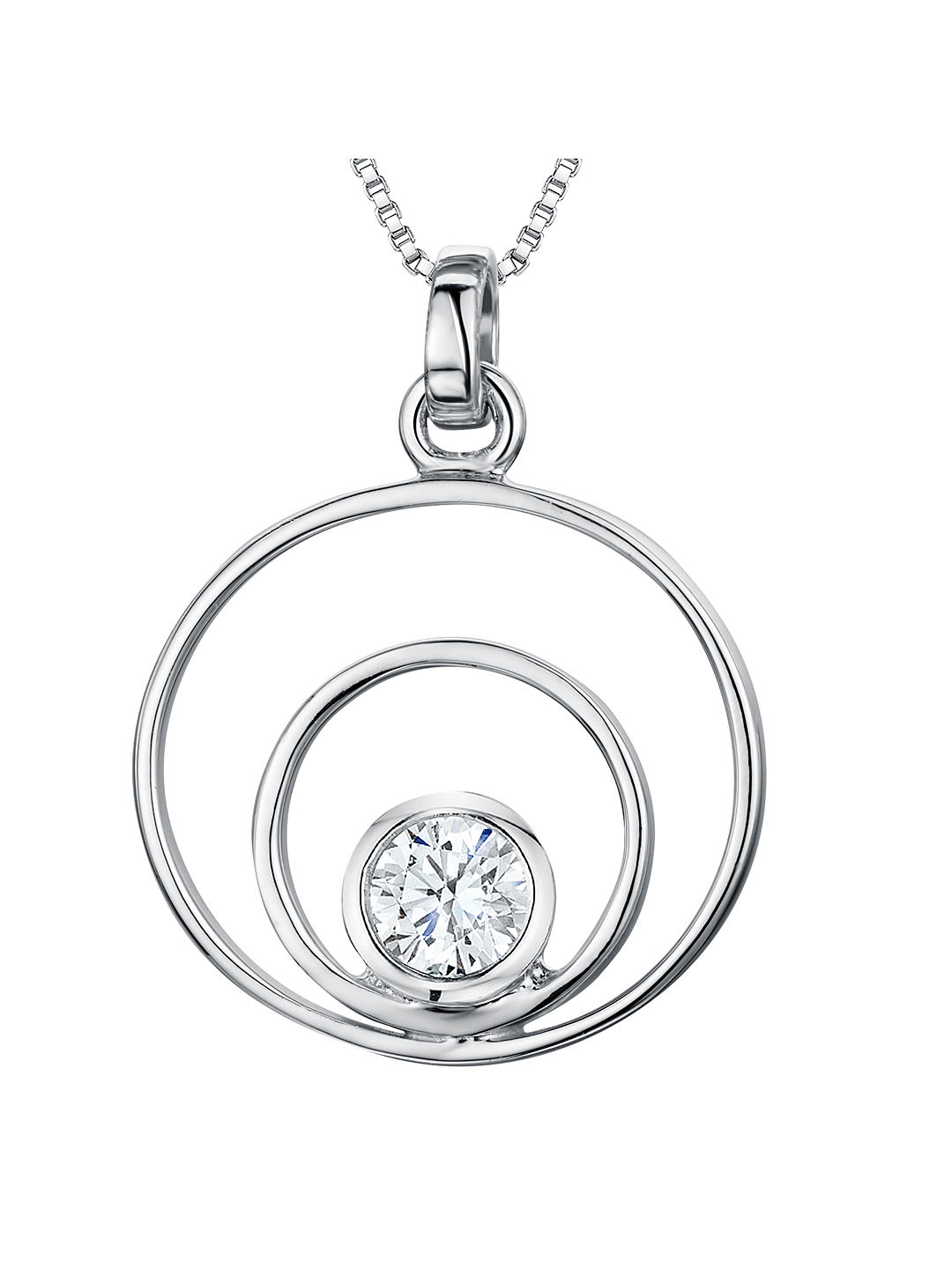 Jools by Jenny Brown Cubic Zirconia 2 Oval Pendant Necklace, Silver